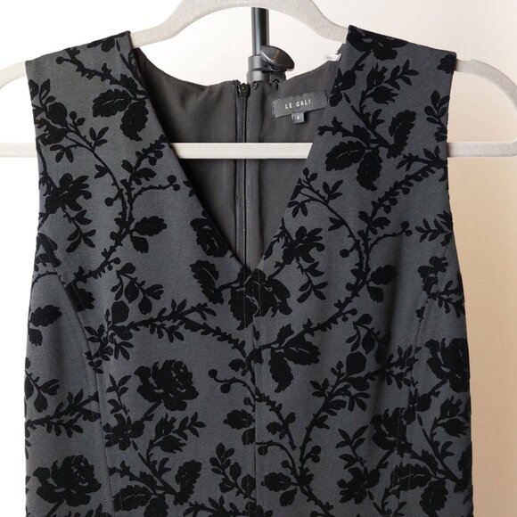 Le Gali Black Dress Size Small LBD "Mirella" Velvet Jacquard - Picture 4 of 7